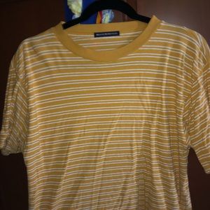 Yellow and white striped Brandy Melville T-Shirt